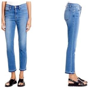 FRAME Jeans Le High Straight Oshea Medium Wash Denim Mid Rise Crop Blue 24